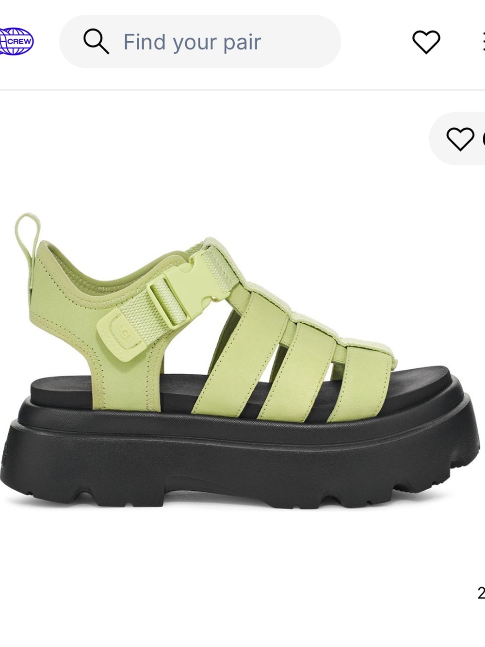 UGG Lime Green Platform Fisherman Sandals - Picture 6 of 8